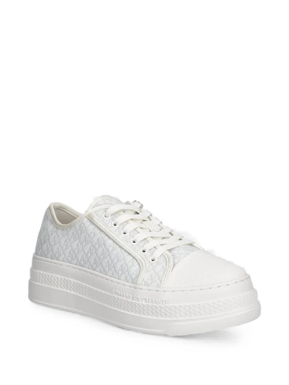 Armani Exchange monogram-jacquard platform sneakers Wit