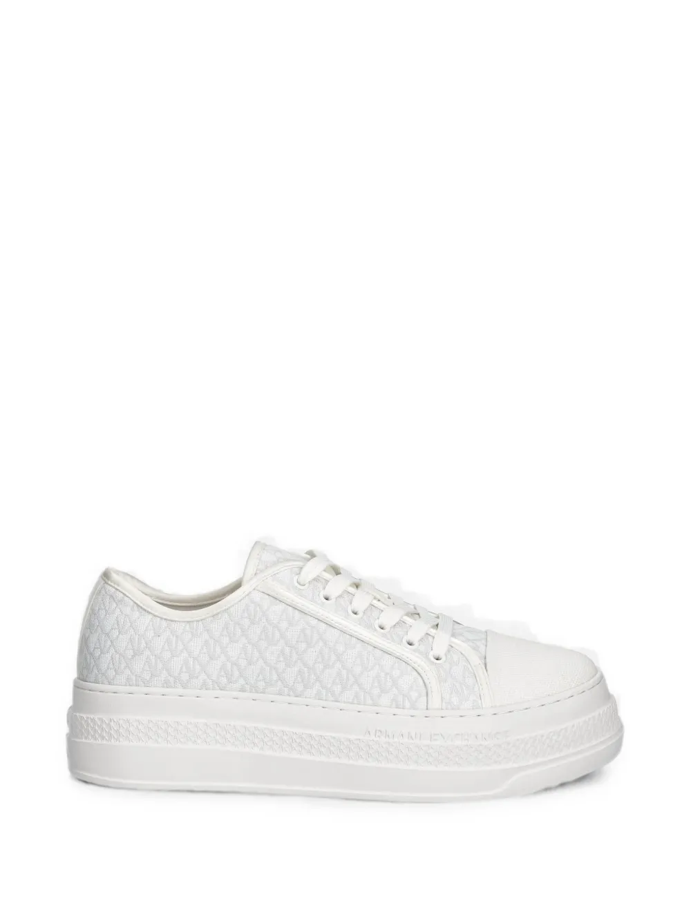 Armani Exchange monogram-jacquard platform sneakers Wit