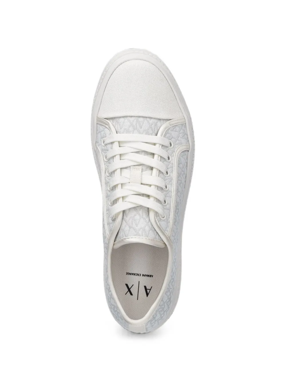 Armani Exchange monogram-jacquard platform sneakers Wit