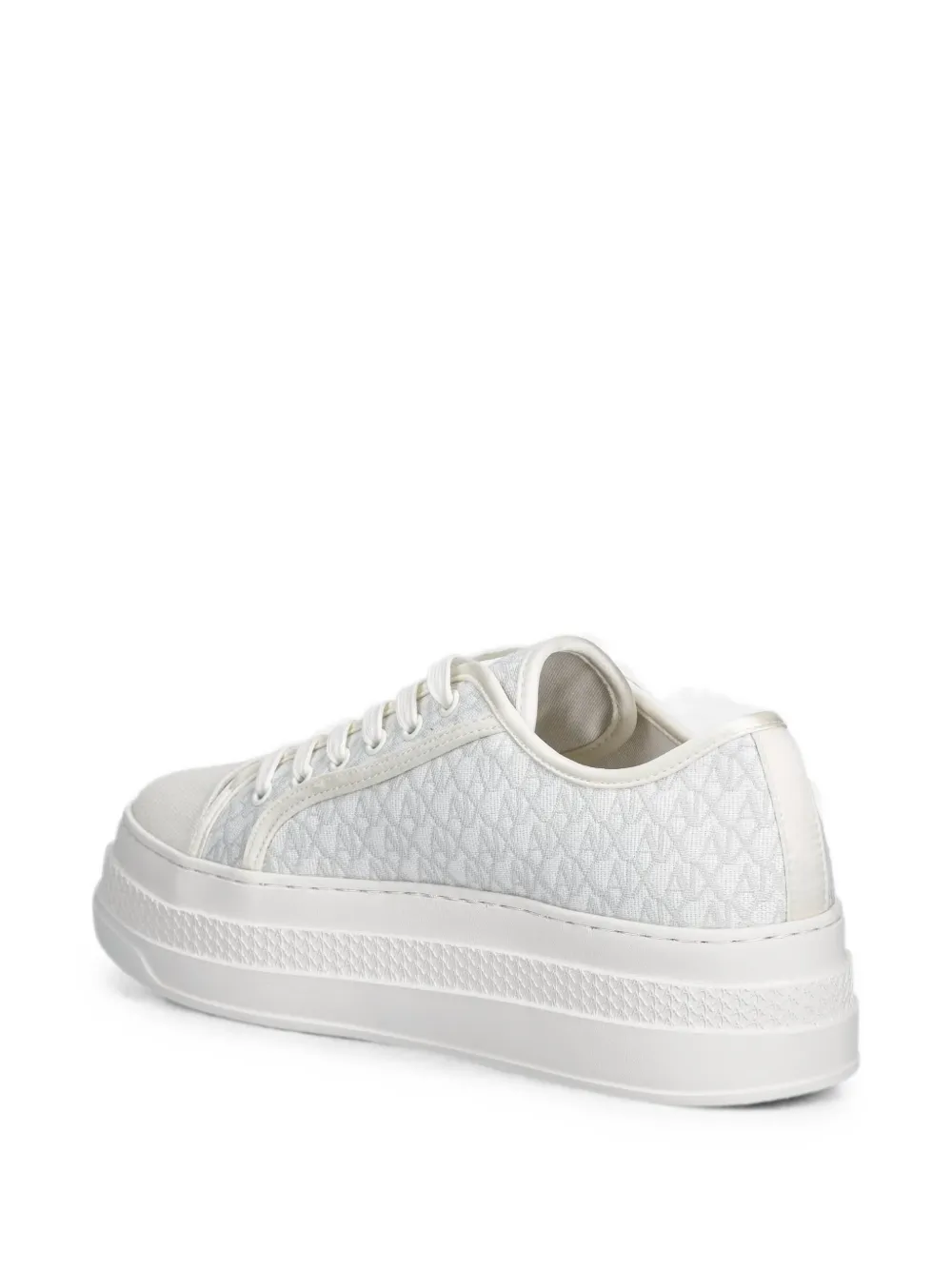 Armani Exchange monogram-jacquard platform sneakers Wit