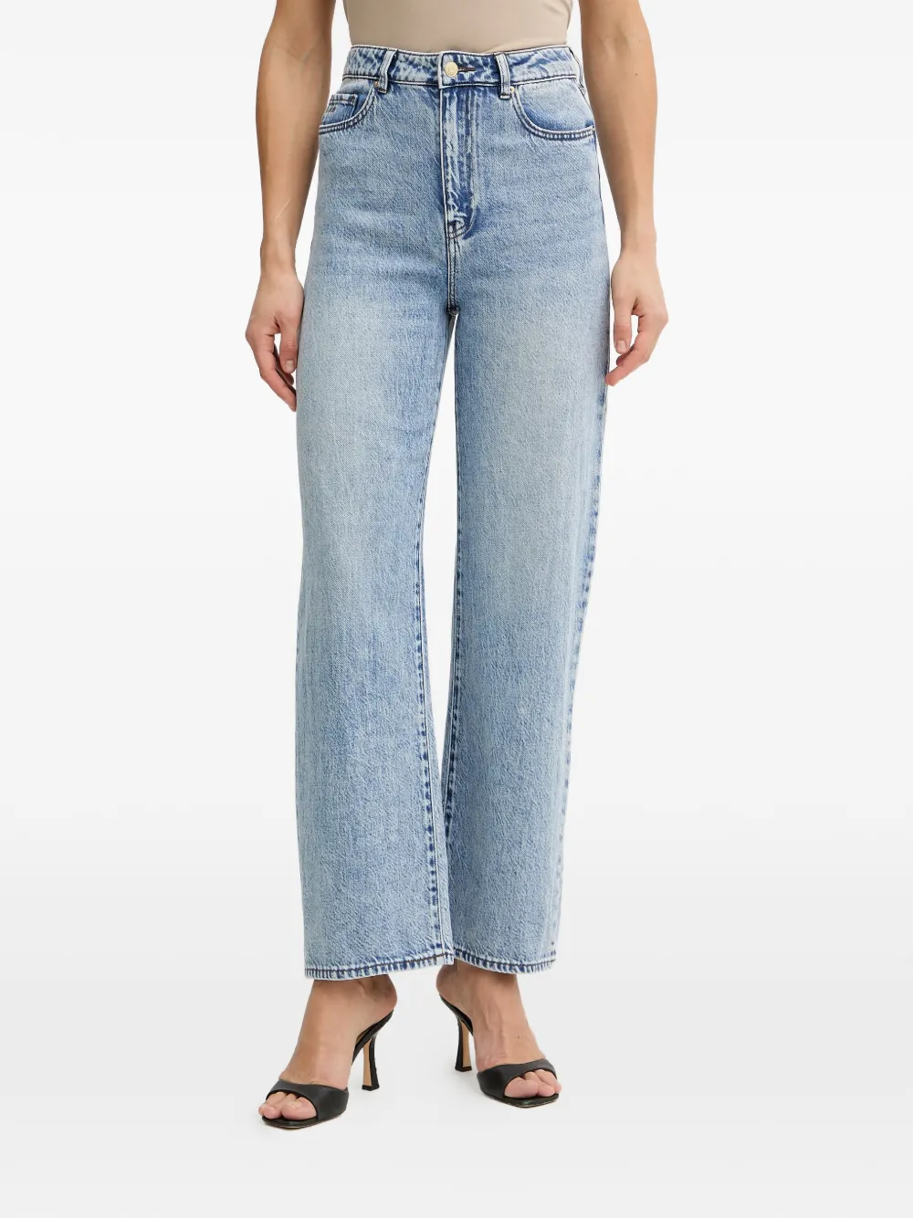 Armani Exchange acid-wash straight-leg jeans - Blu