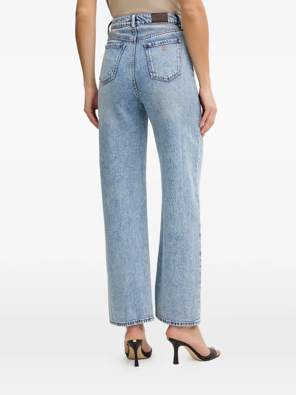 Armani Exchange Straight jeans met acid wassing Blauw