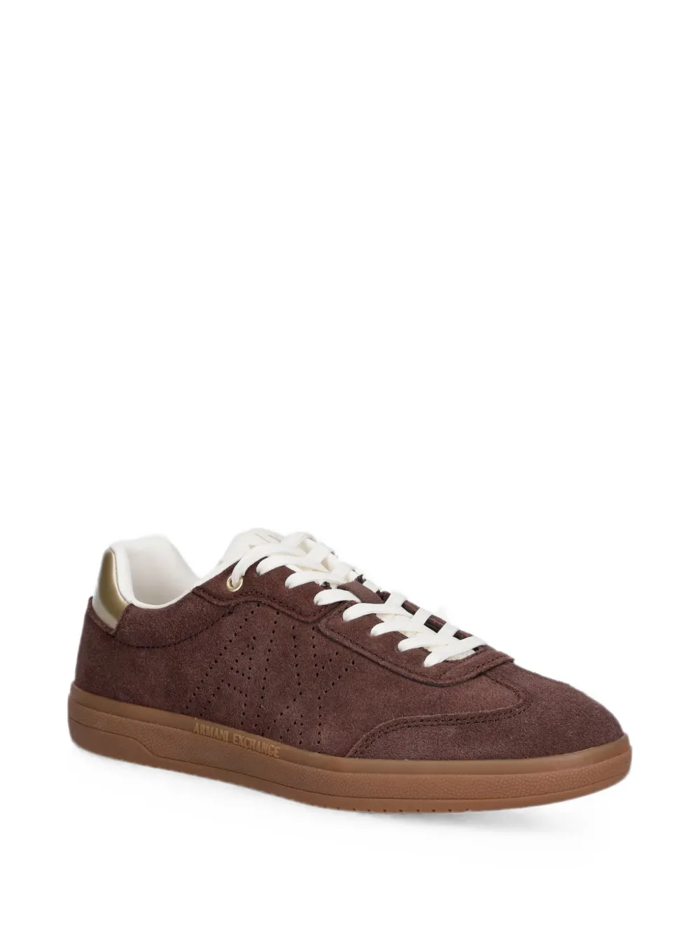 Armani Exchange perforated-logo sneakers Bruin
