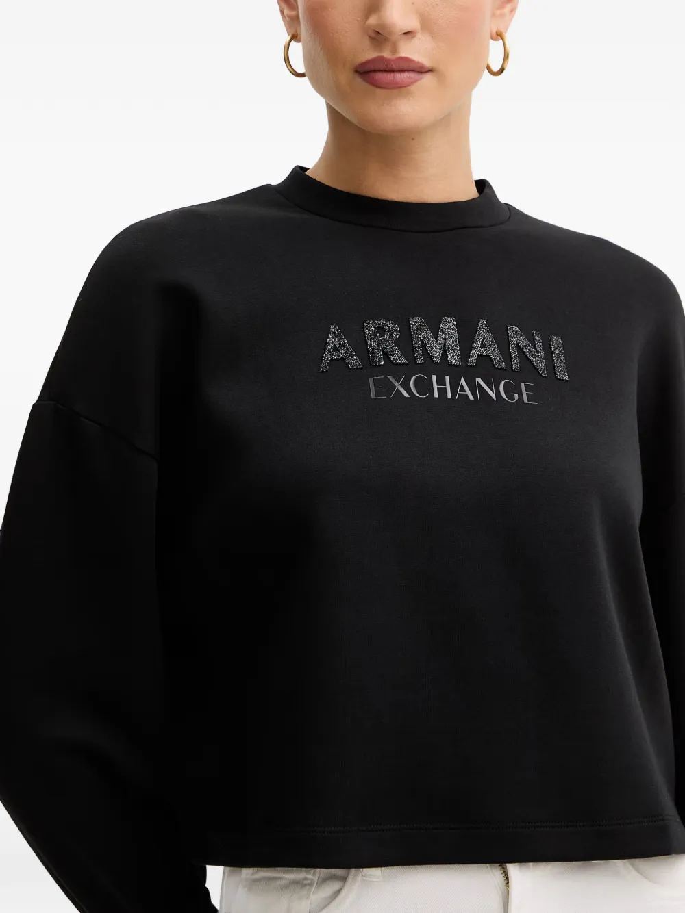 Armani Exchange Sweater met logo Zwart