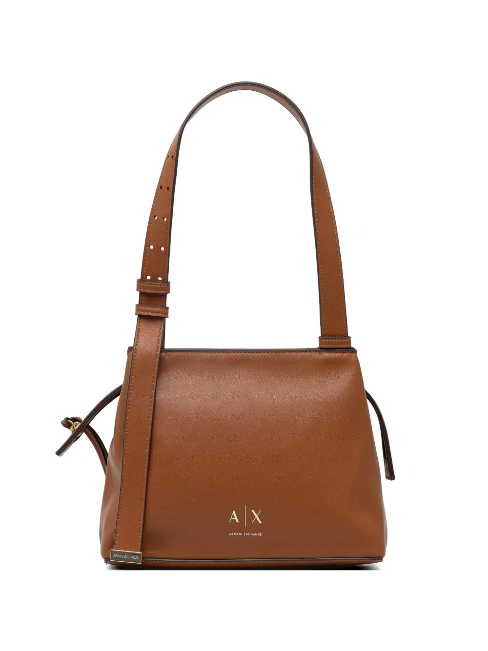 Armani Exchange logo-plaque shoulder bag - Marrone