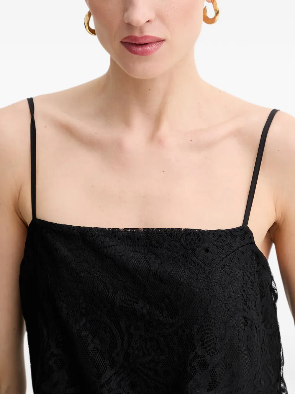 Aniye By Silva gelaagde maxi-dress met kant Zwart