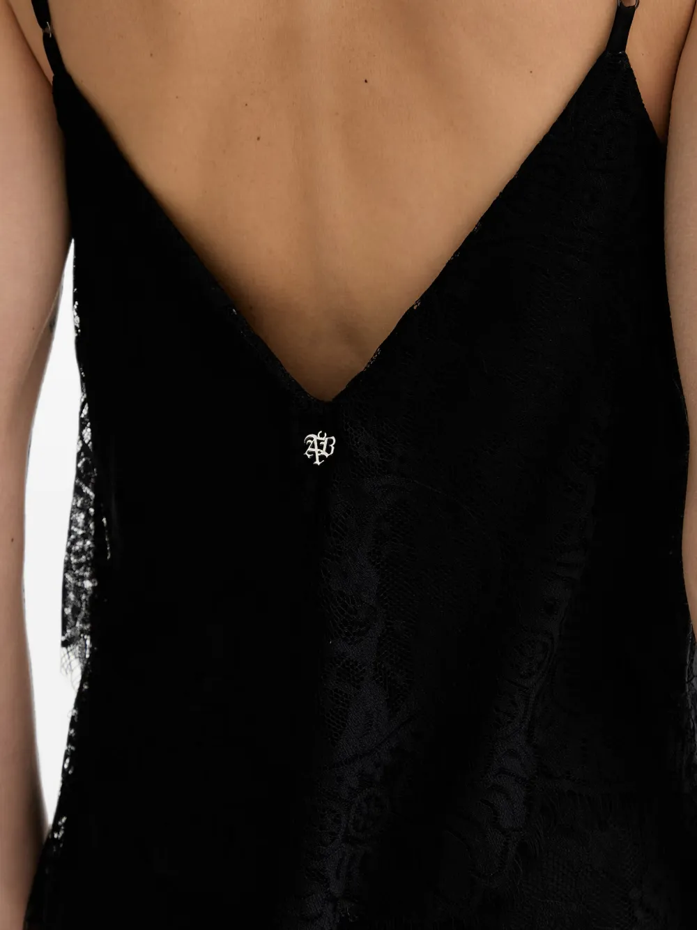 Aniye By Silva gelaagde maxi-dress met kant Zwart