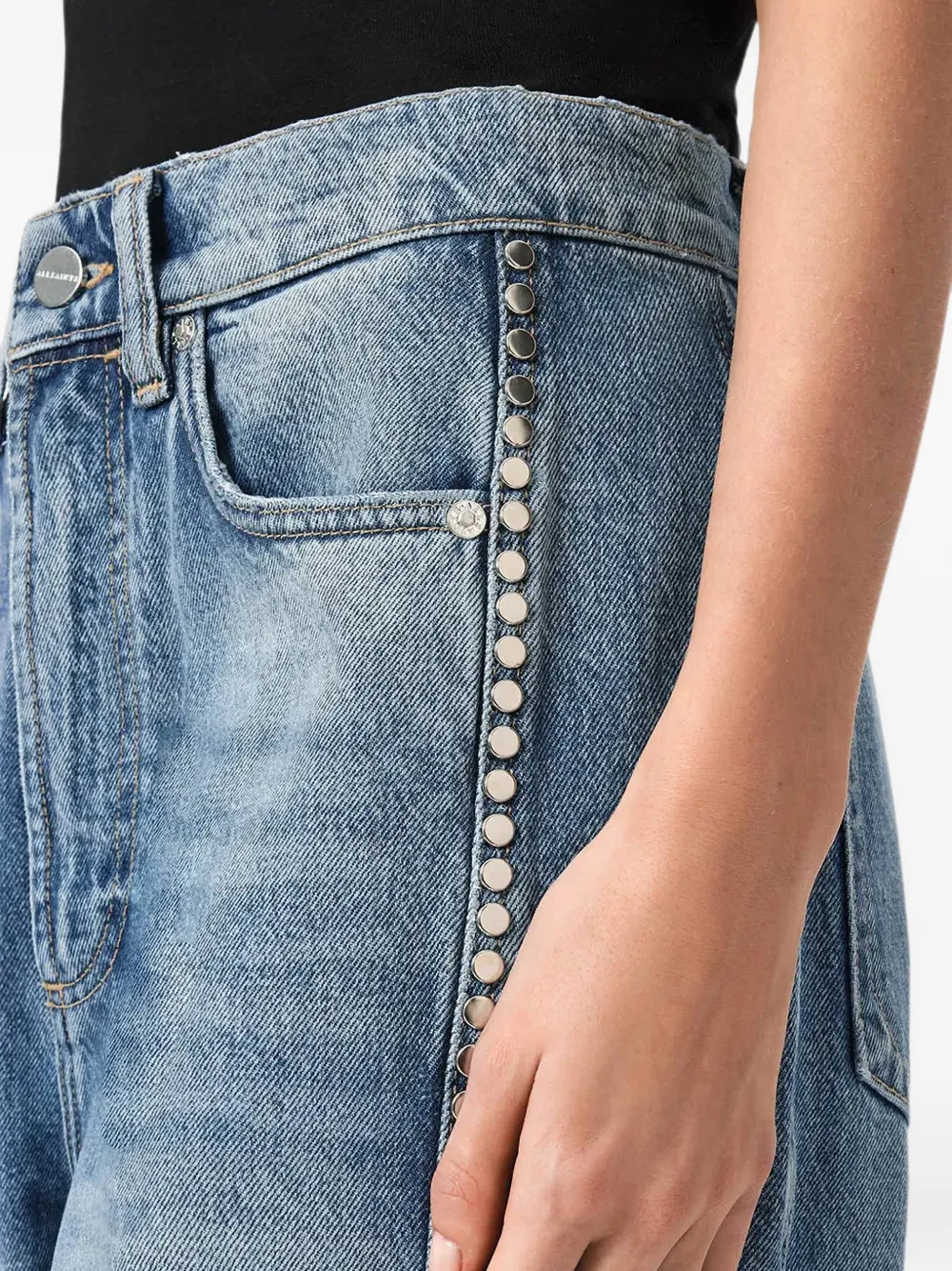 AllSaints Frankie jeans verfraaid met studs Blauw