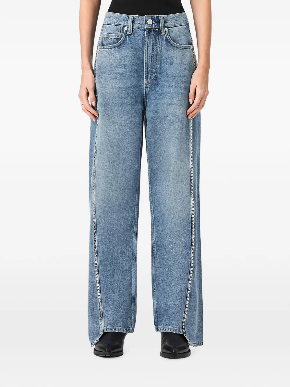 AllSaints Frankie stud-embellished jeans - Blu