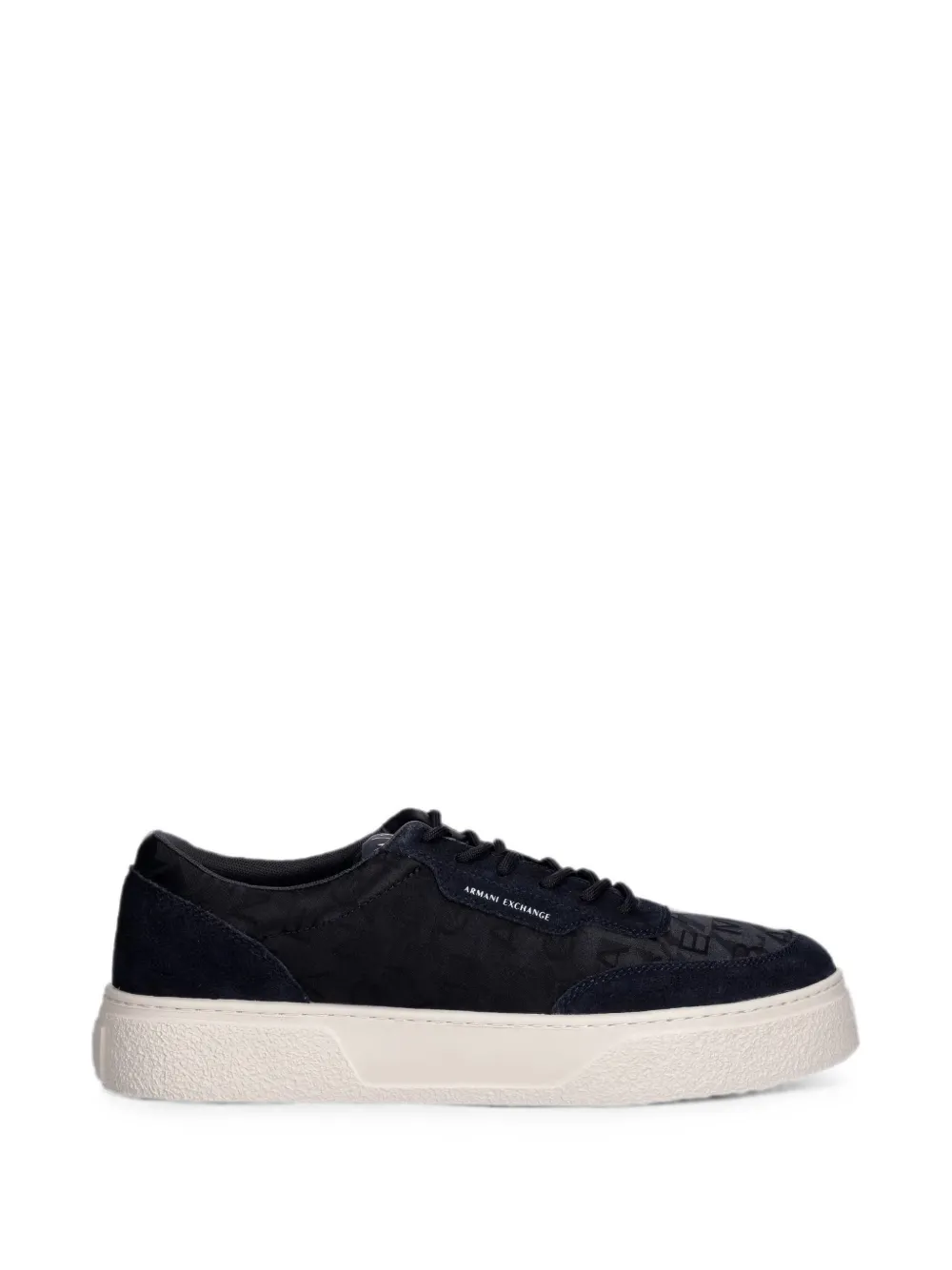 Armani Exchange logo-print panelled sneakers - Blau