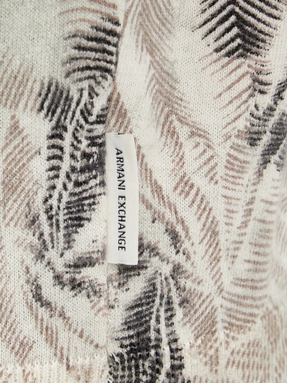 Armani Exchange Trui met bladerprint Beige