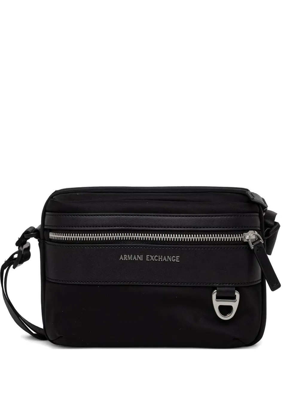 Armani Exchange logo-plaque zip-fastening messenger bag - Nero