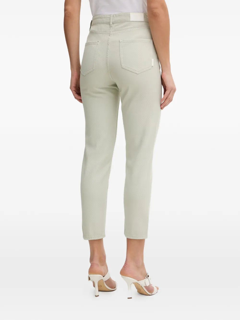 Armani Exchange Cropped jeans met logo-label Groen