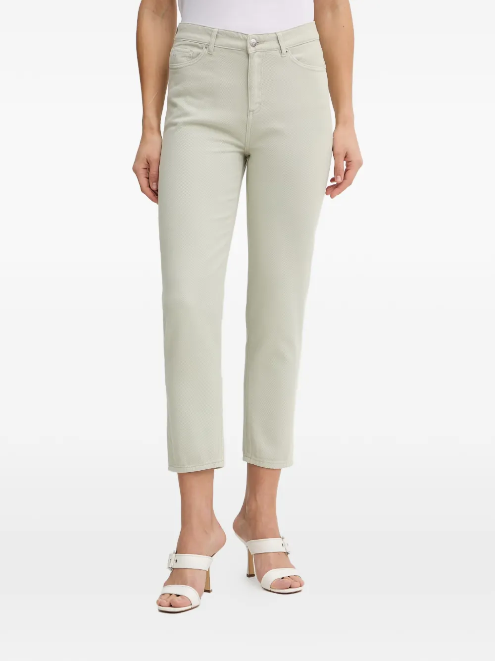 Armani Exchange logo-tag cropped jeans - Verde