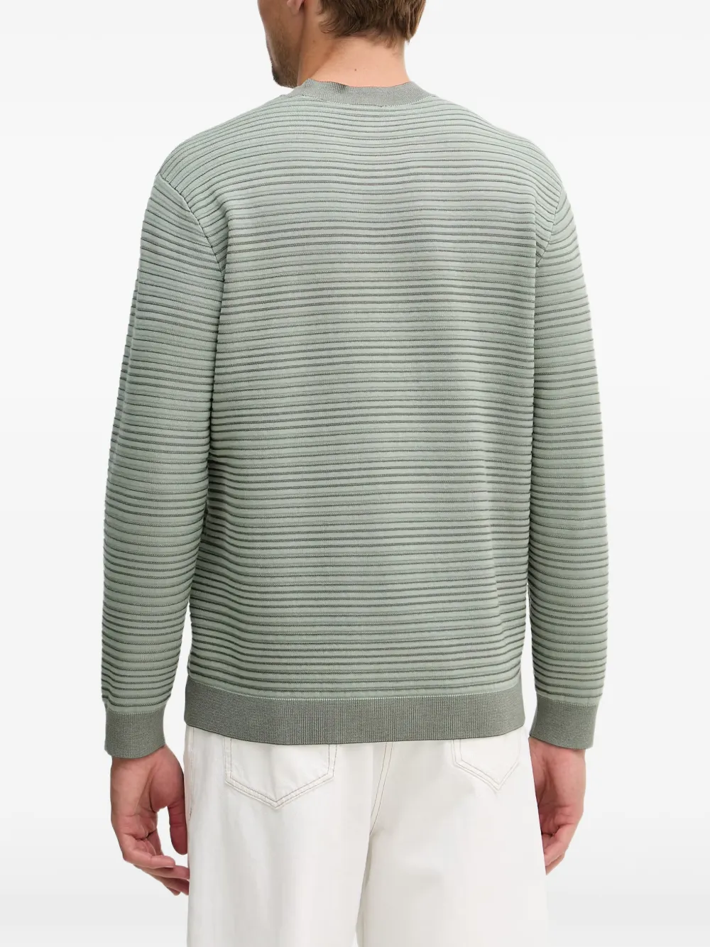 Armani Exchange Sweater met horizontale streep Groen