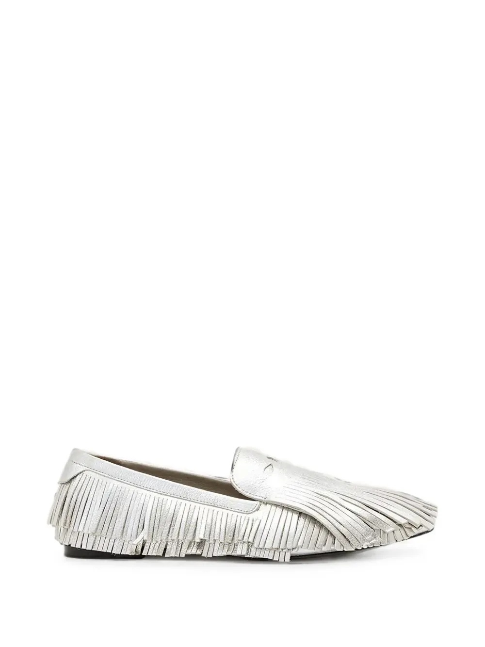 AllSaints Sandy metallic loafers met franje Zilver