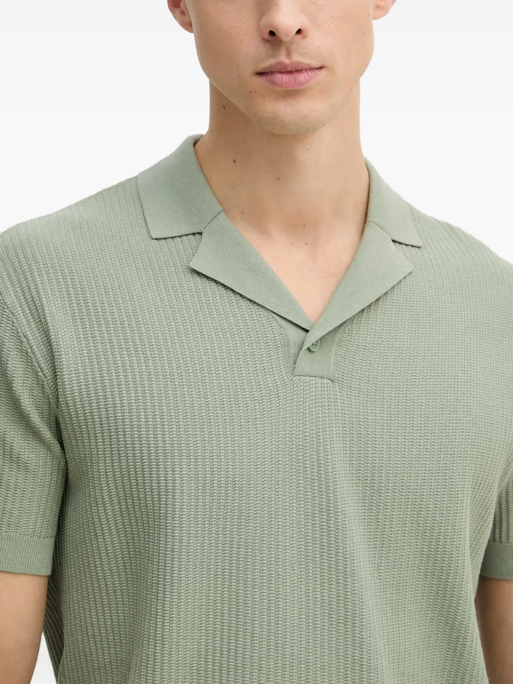 Armani Exchange Ribgebreid poloshirt Groen