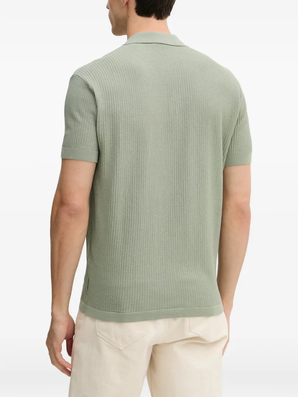 Armani Exchange Ribgebreid poloshirt Groen