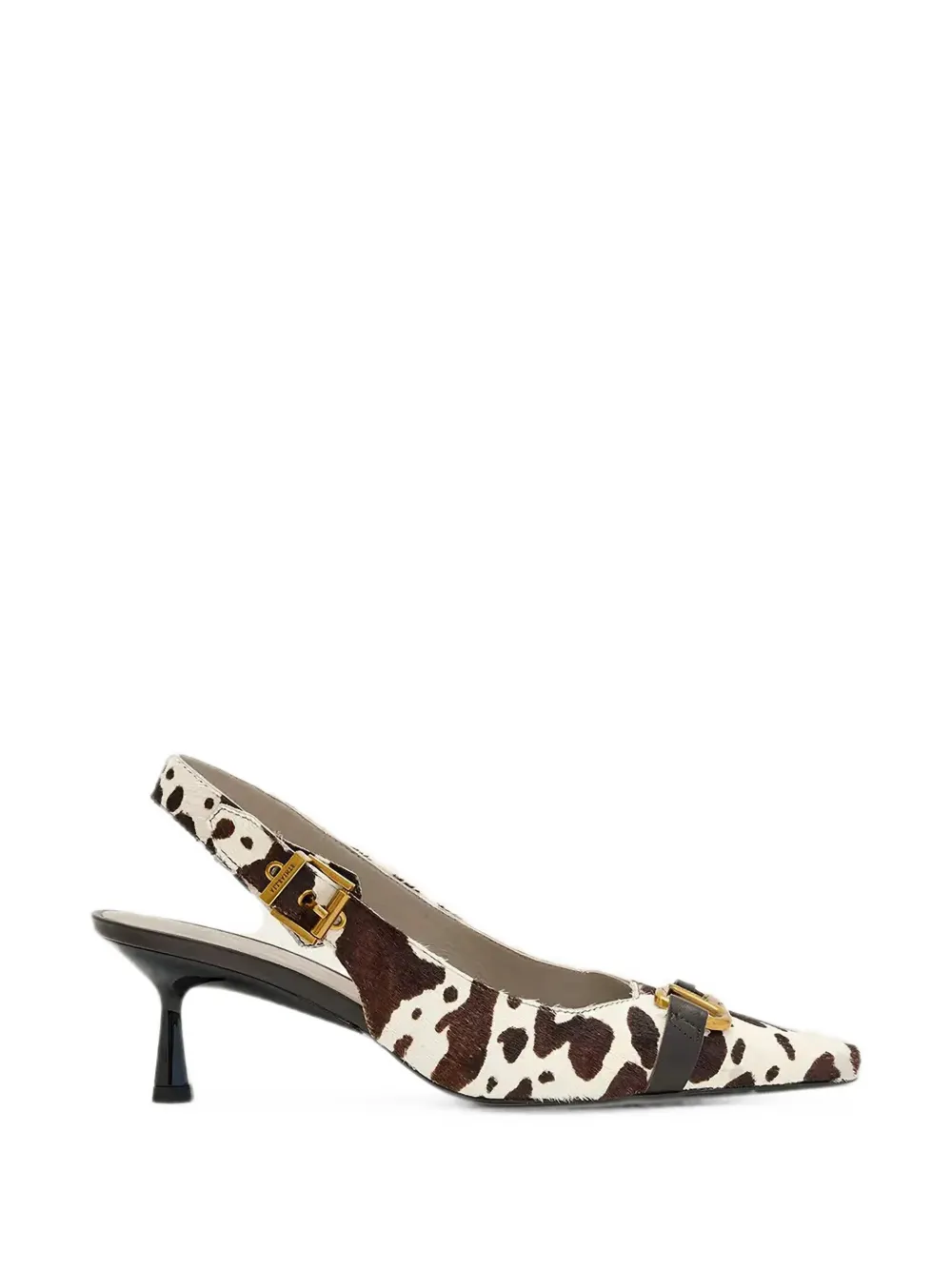 AllSaints Hera pumps met koeienprint en gesp Wit