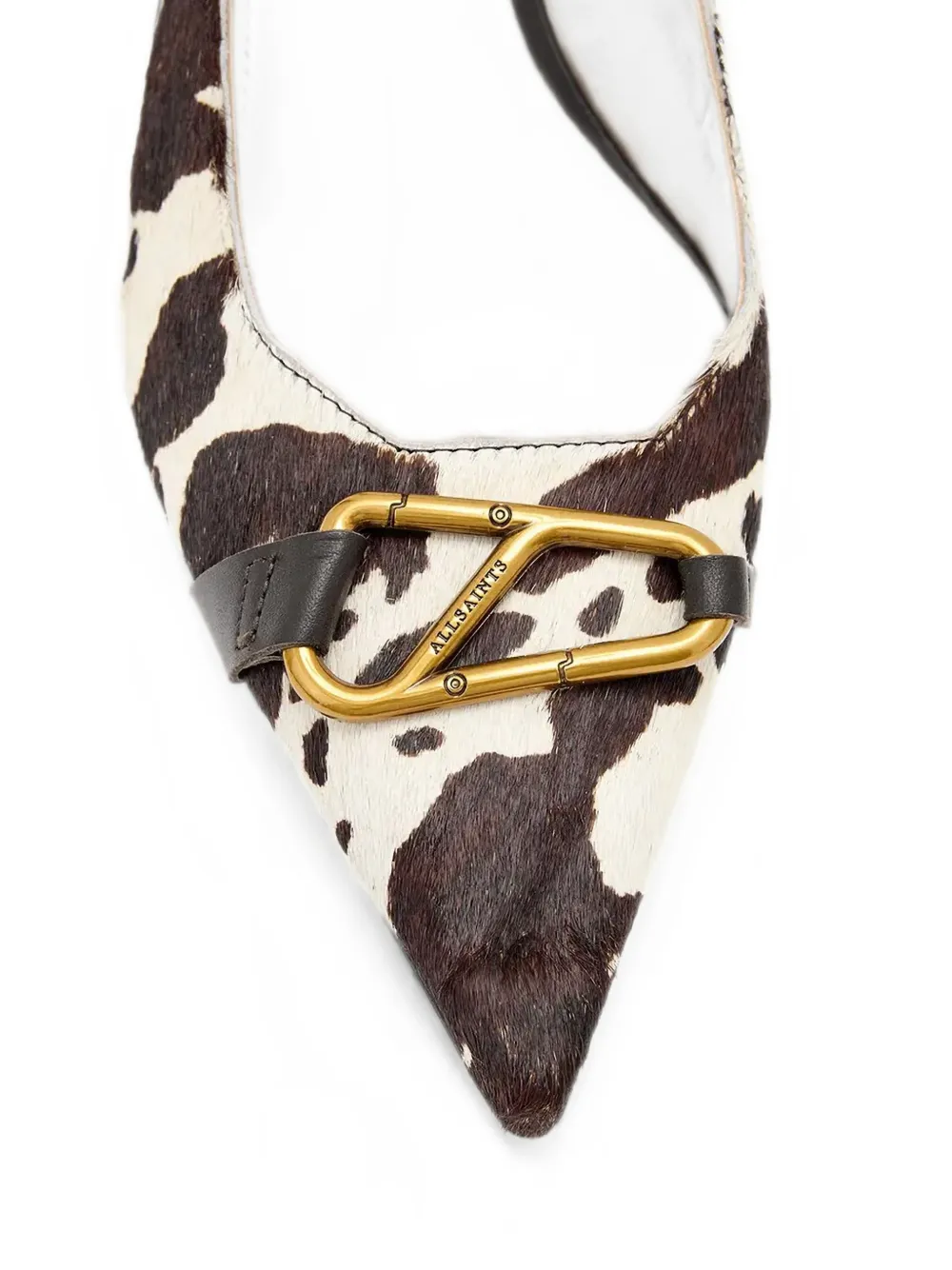 AllSaints Hera pumps met koeienprint en gesp Wit