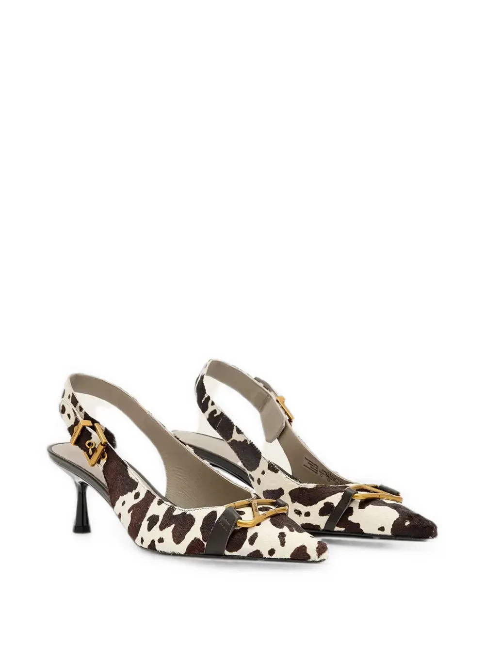 AllSaints Hera pumps met koeienprint en gesp Wit
