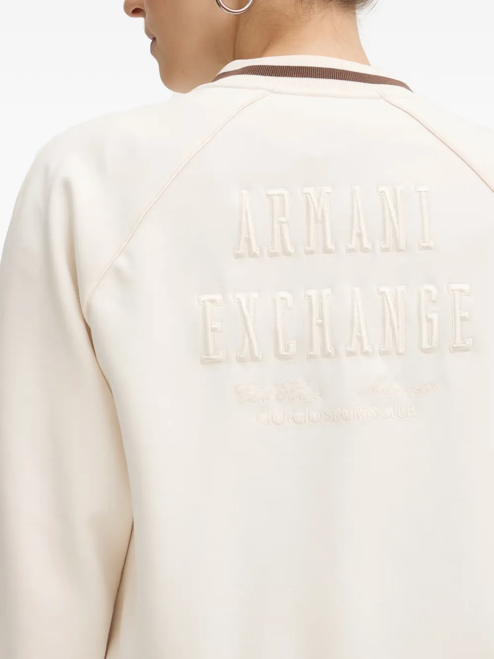 Armani Exchange Jack met geborduurd logo en gestreepte afwerking Wit