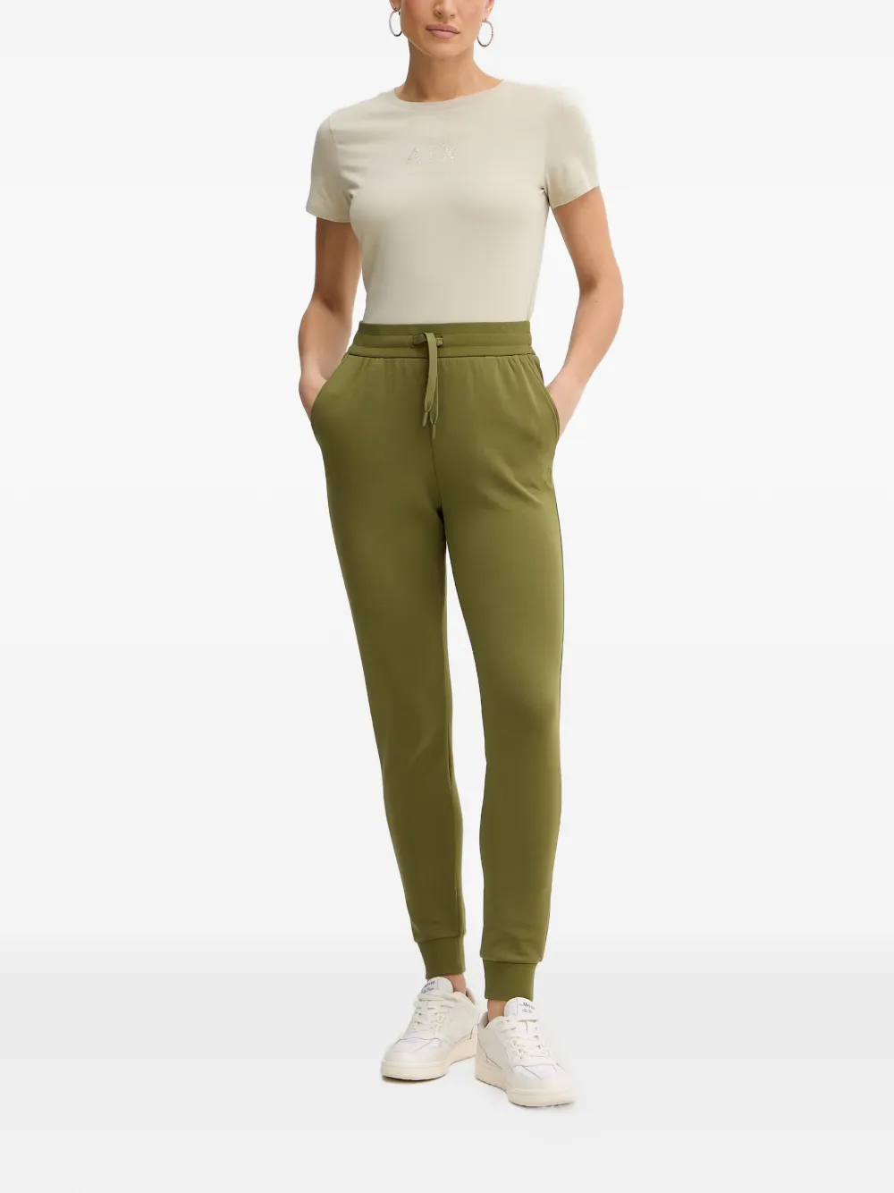 Armani Exchange Trainingsbroek met trekkoordtaille Groen