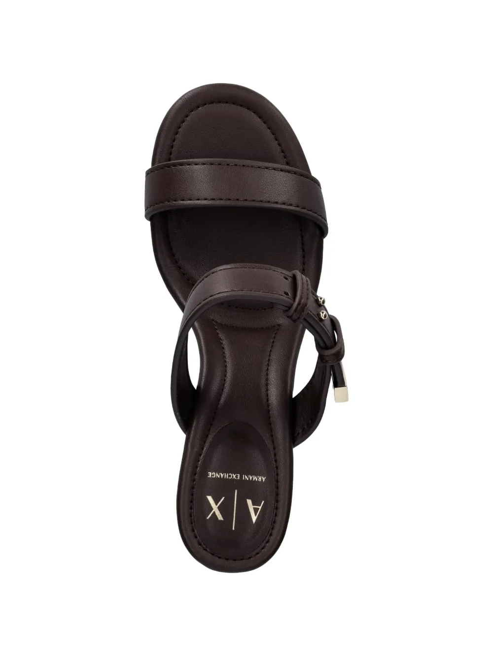 Armani Exchange Sandalen met gespdetail en blokhak Bruin