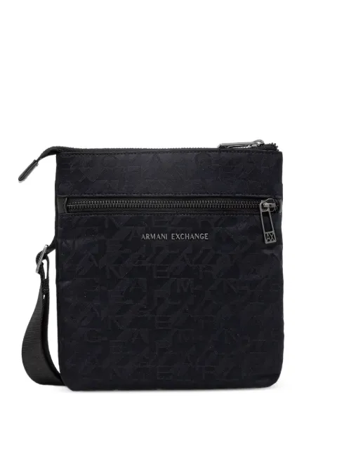 Armani Exchange monogram-pattern logo-plaque messenger bag