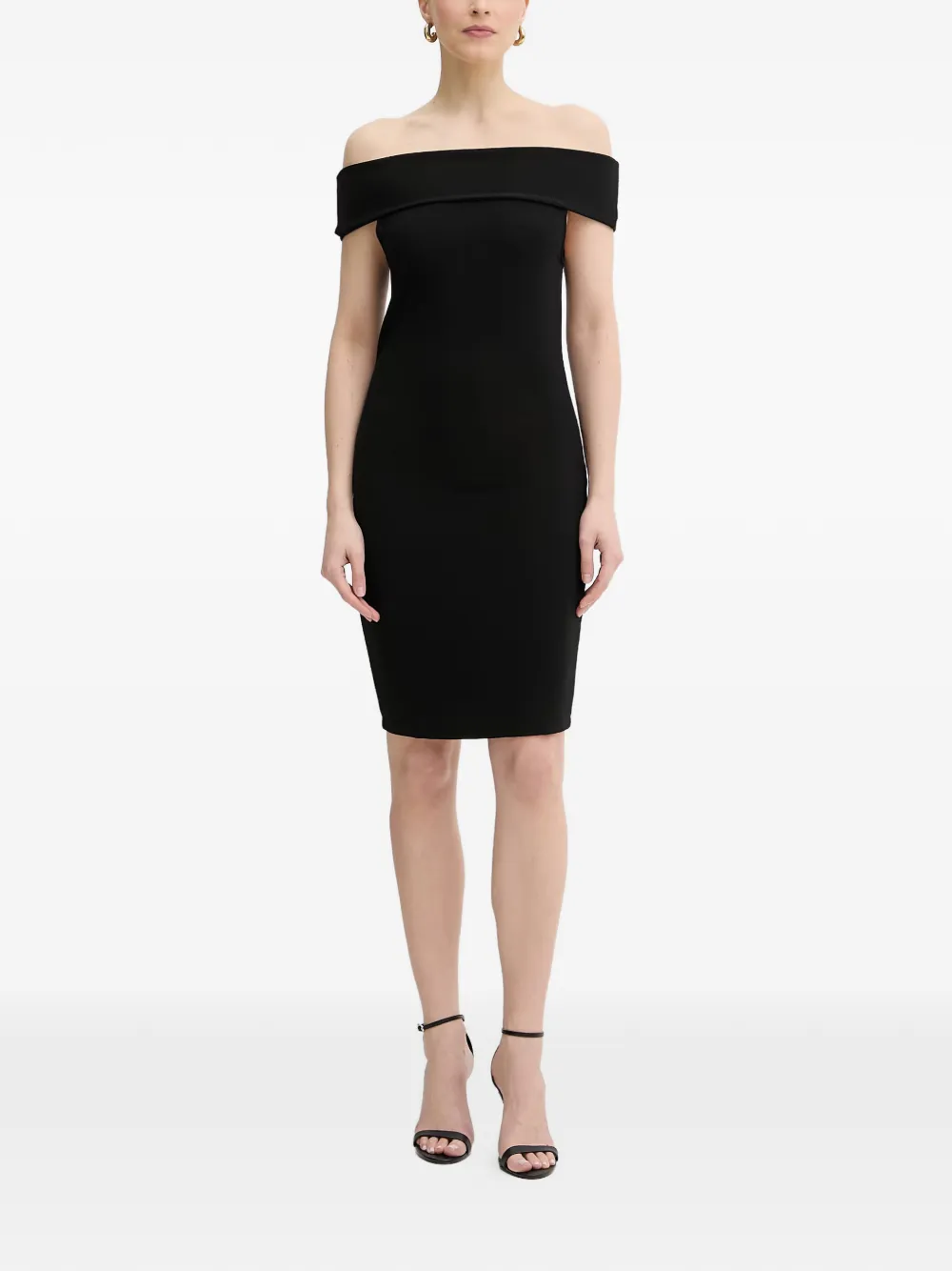 Armani Exchange Ottoman off-shoulder logo-embellished mini dress - Nero