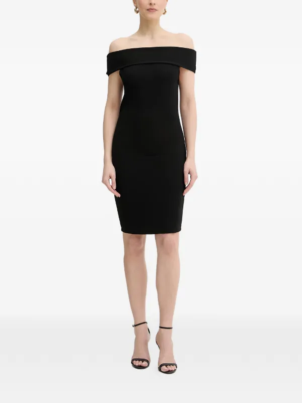 armani exchange little black dress Ottoman off-shoulder logo-embellished Mini | this midi dress enchants Cudahy Furniture Girls Black Tutu Dress Style:Dress I