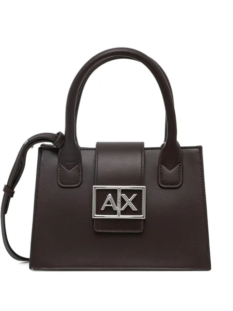 Armani Exchange tote con placa del logo