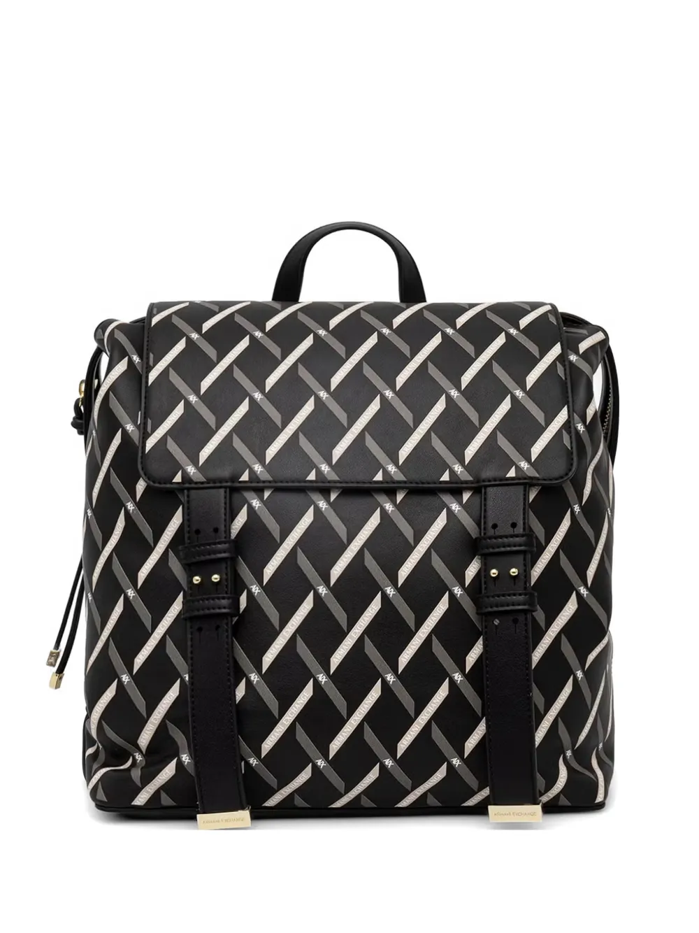 Armani Exchange logo-print foldover backpack - Nero