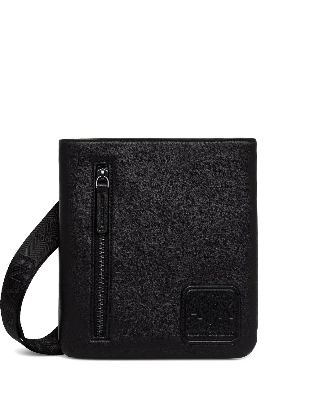 Armani Exchange logo-patch zip-pocket messenger bag - Nero