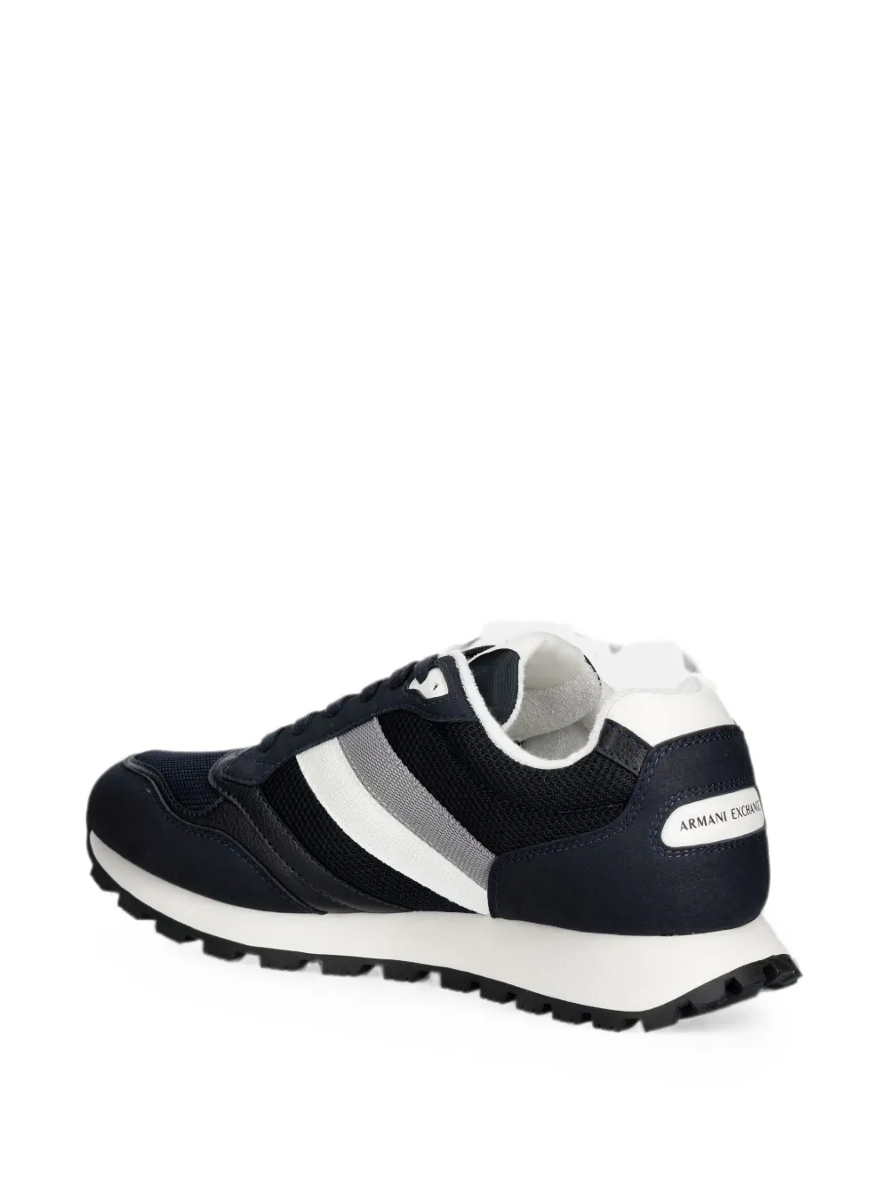 Armani Exchange logo-print panelled sneakers Blauw