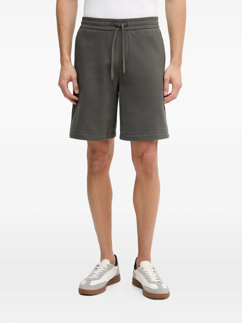 Armani Exchange logo-print drawstring shorts - Verde