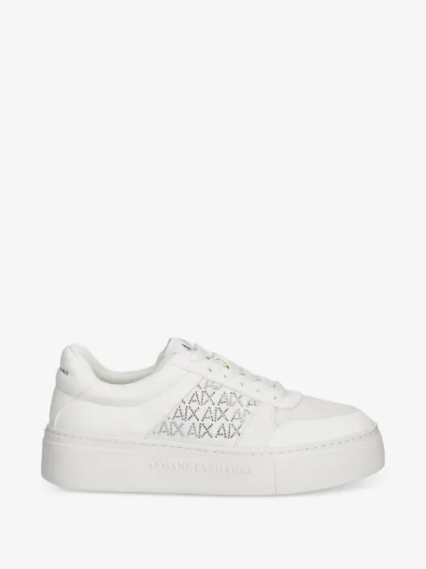 Armani Exchange baskets plateforme à logo strassé