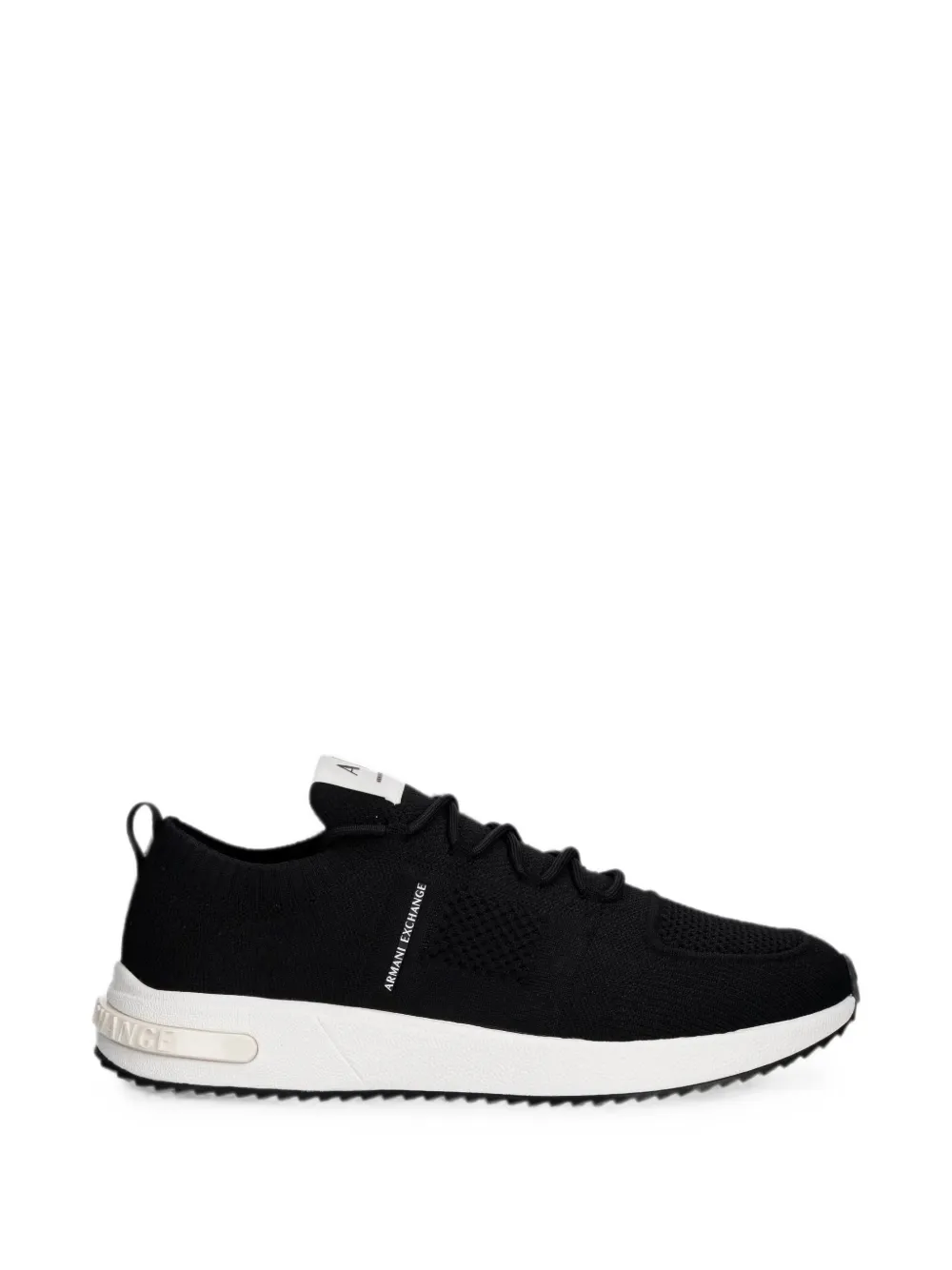 Armani Exchange logo-print knitted sneakers - Nero