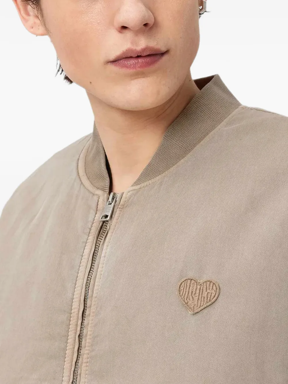AllSaints Forres bomberjack met hartpatch Beige