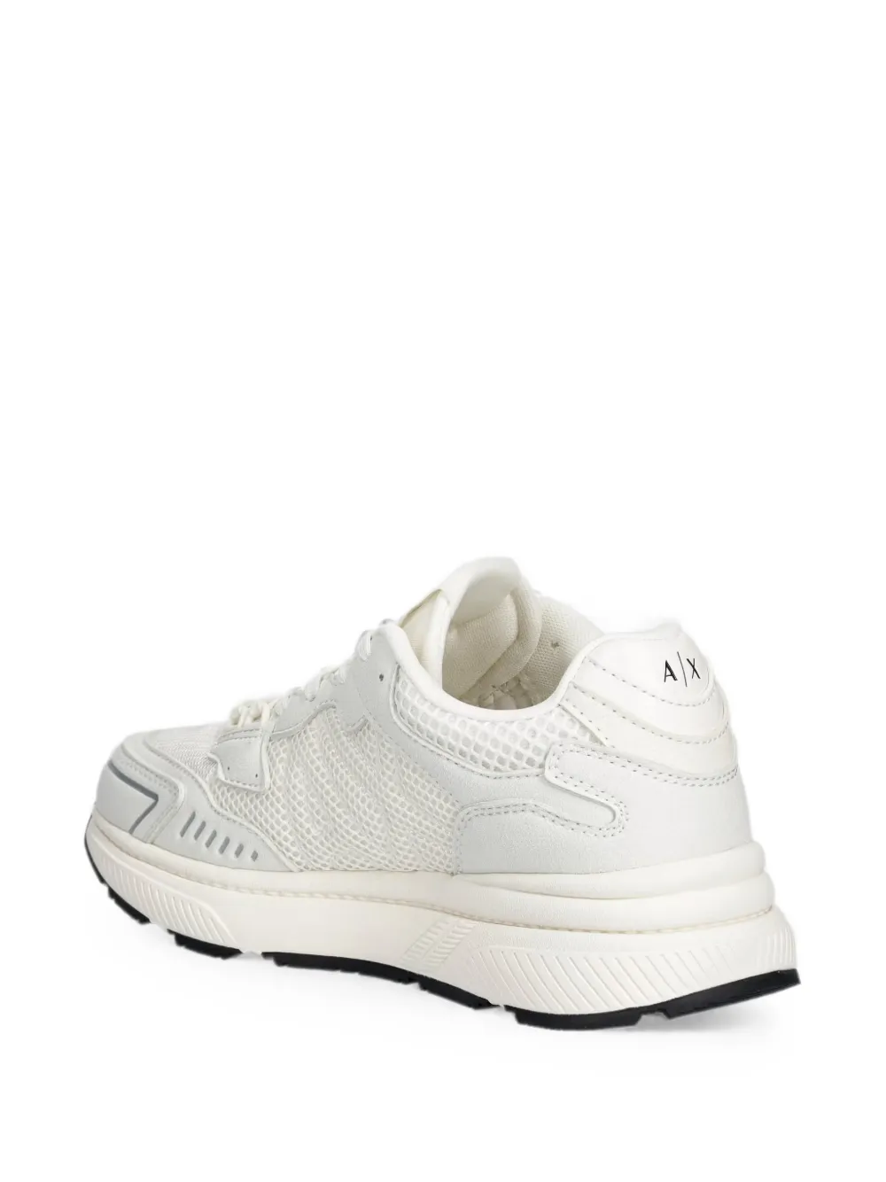 Armani Exchange logo-patch mesh sneakers Wit