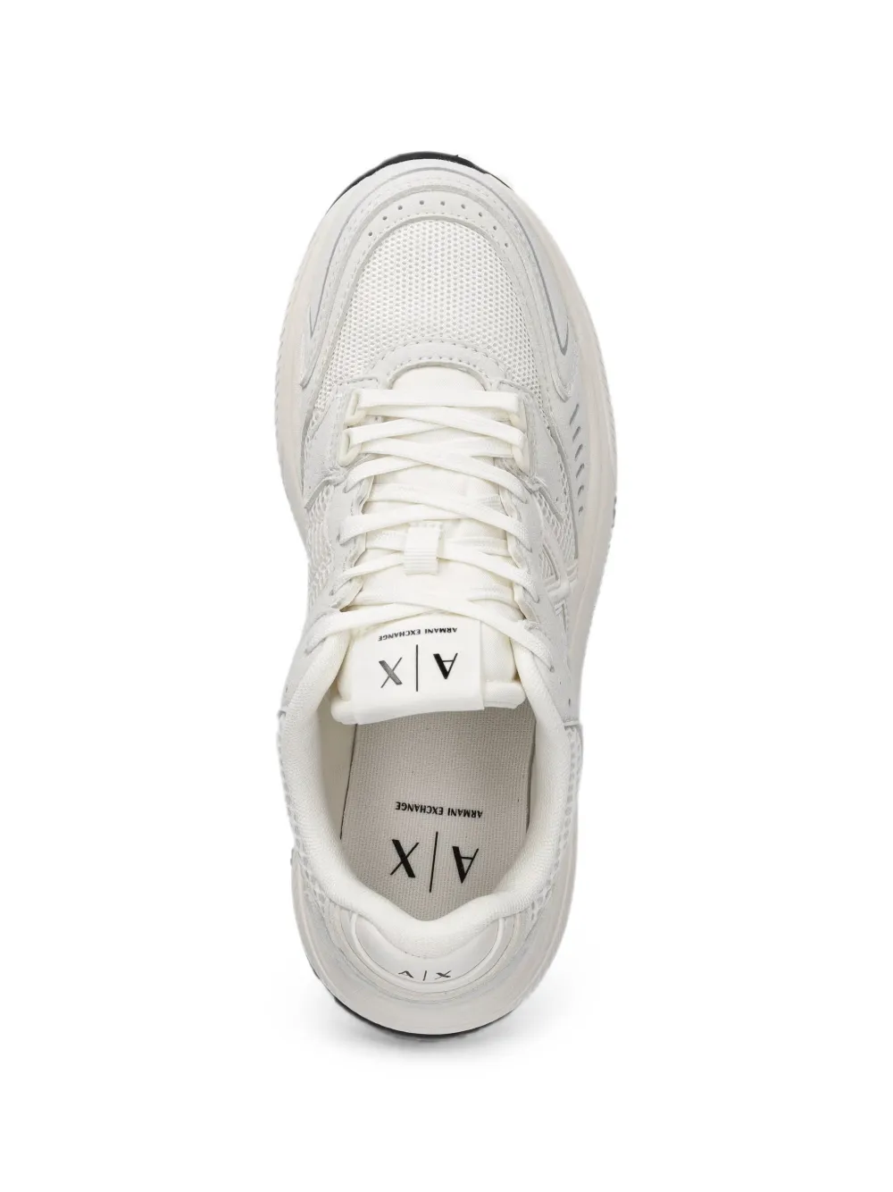 Armani Exchange logo-patch mesh sneakers Wit