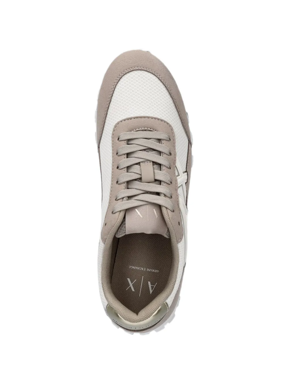 Armani Exchange Sneakers met logopatch Beige
