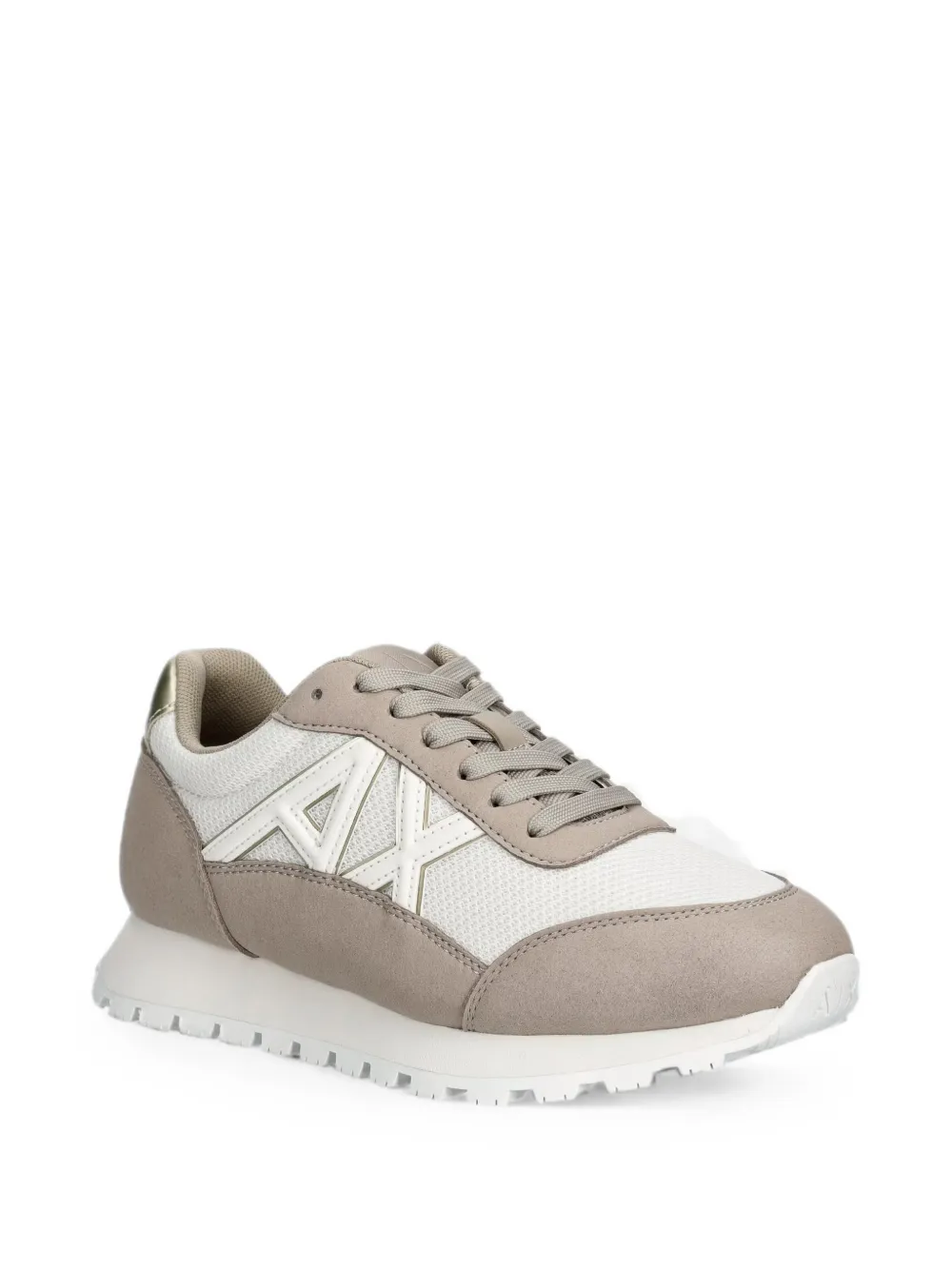 Armani Exchange Sneakers met logopatch Beige