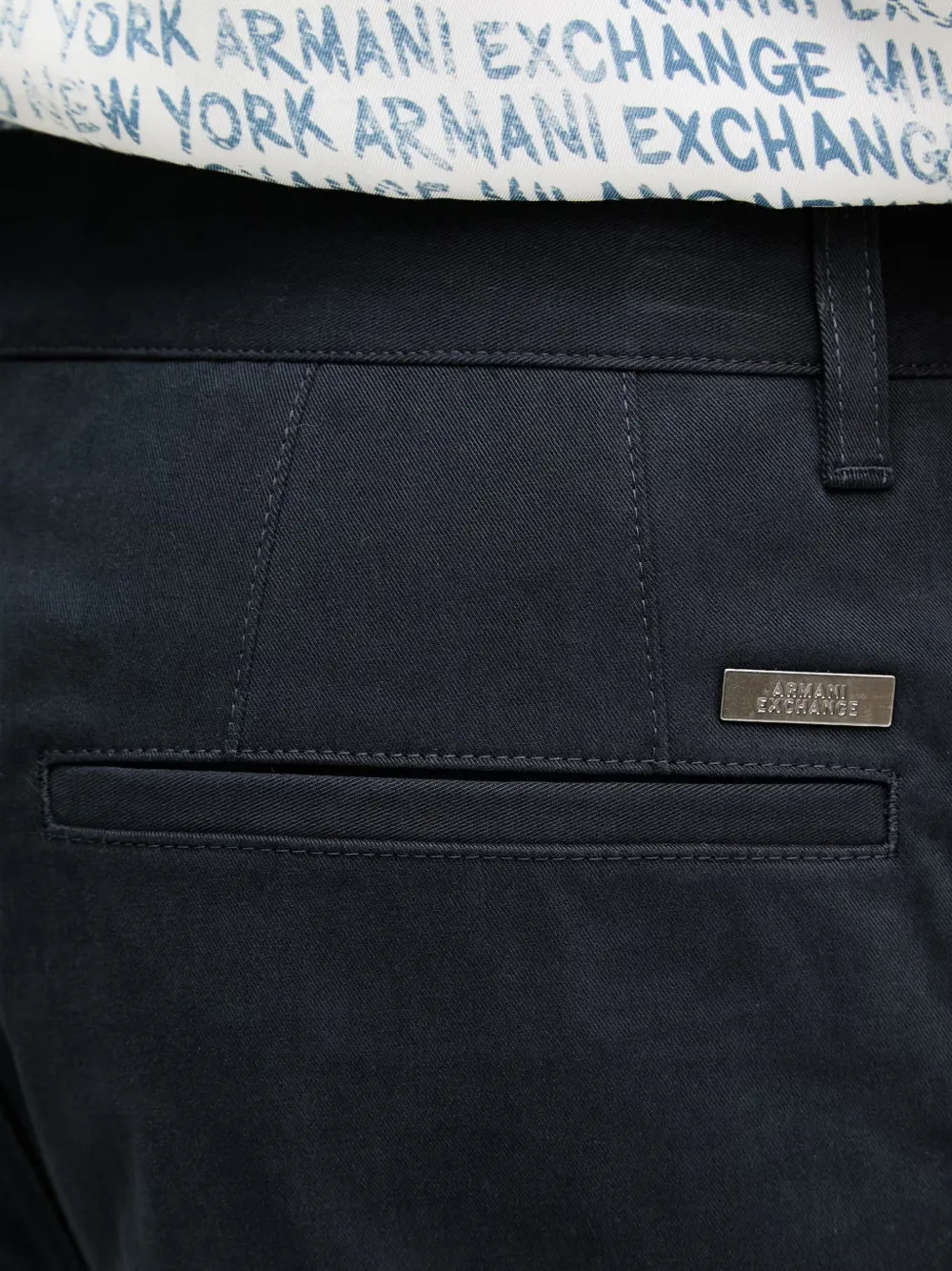 Armani Exchange Shorts met logoplakkaat Blauw