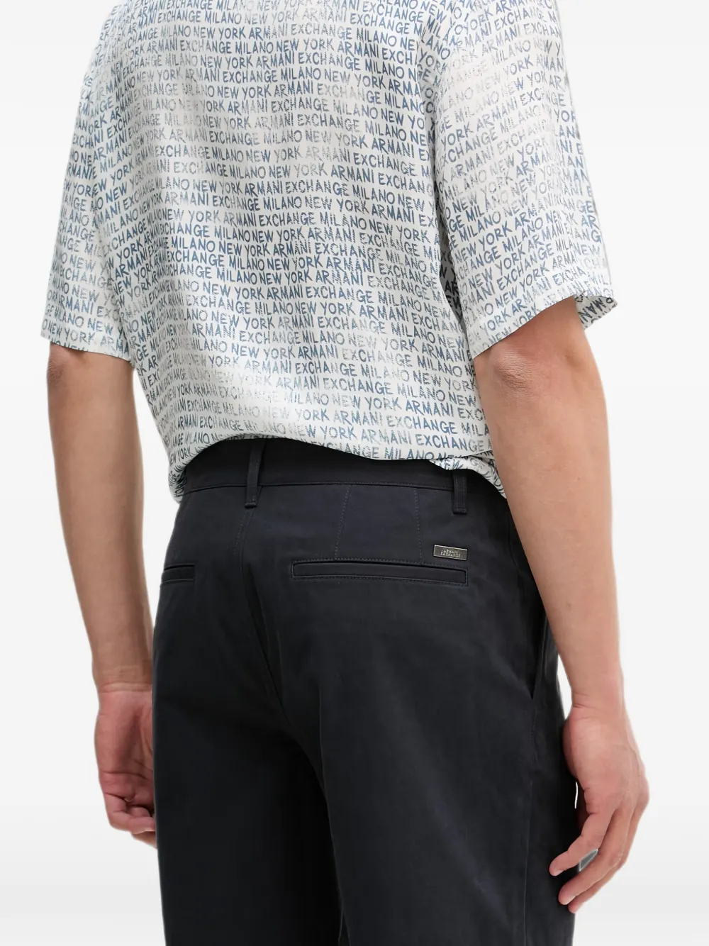 Armani Exchange Shorts met logoplakkaat Blauw