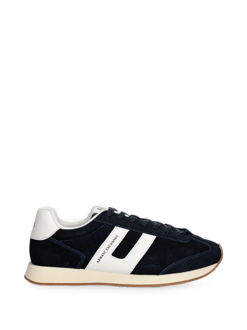 Armani Exchange Logo-print Panelled Sneakers In Blue