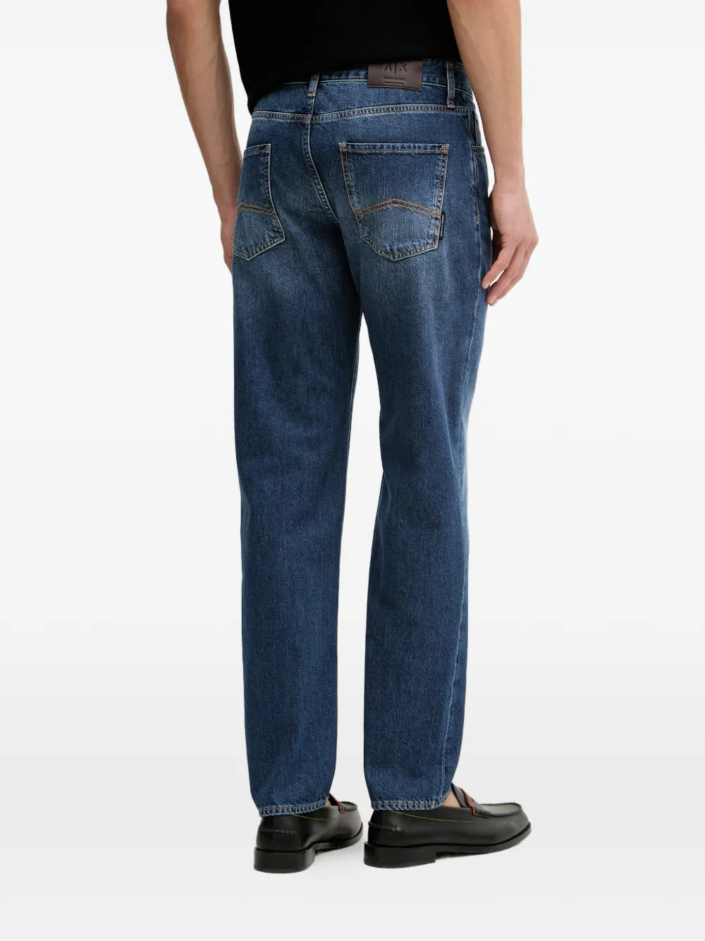 Armani Exchange Jeans met geborduurd logo Blauw