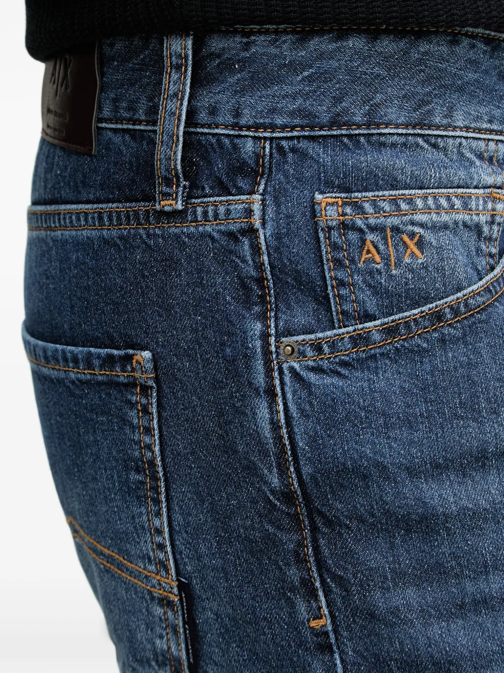 Armani Exchange Jeans met geborduurd logo Blauw