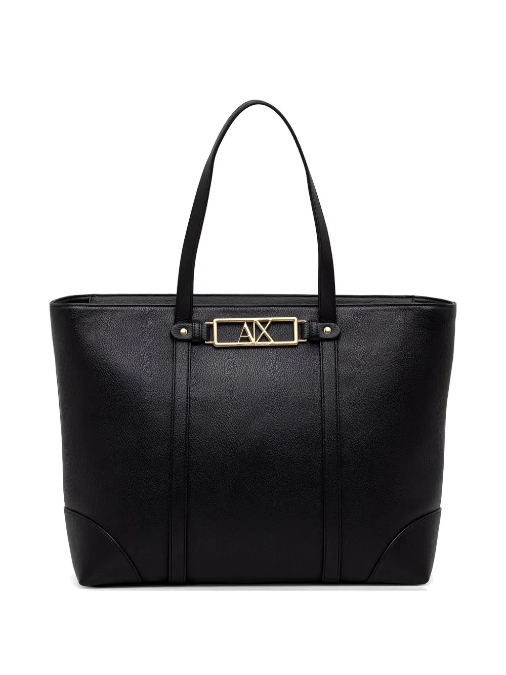 Armani Exchange logo-plaque pebbled-effect tote bag - Nero