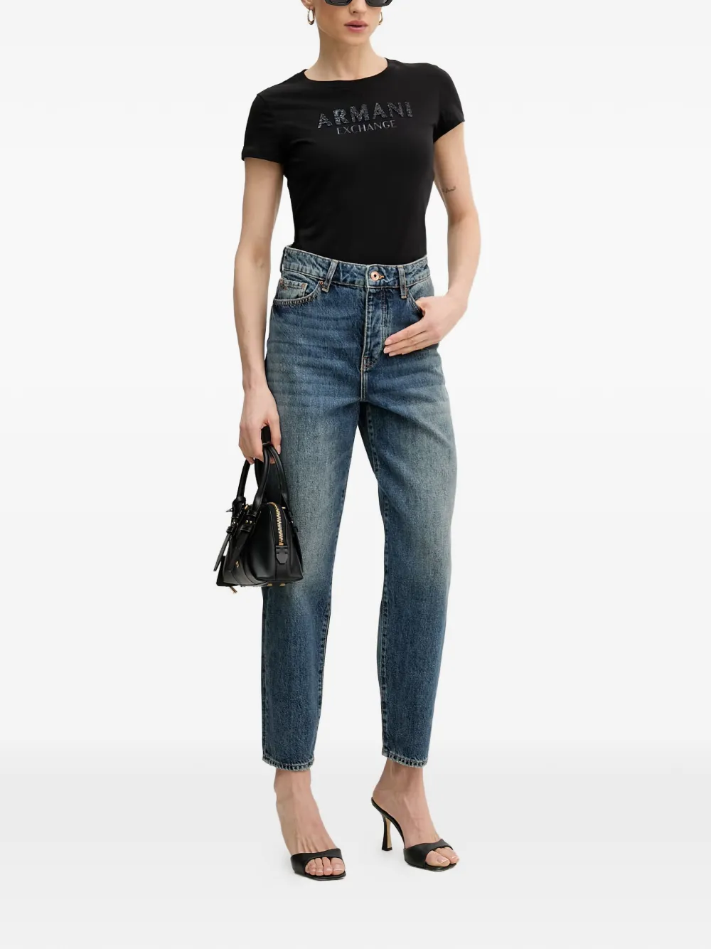  Armani Exchange Faded-effect Jeans - Bleu 